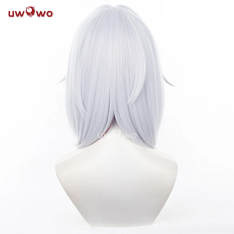 Uwowo Honkai Star Rail HSR Cosplay Wig Topz Silver Middle Hair - Image 5