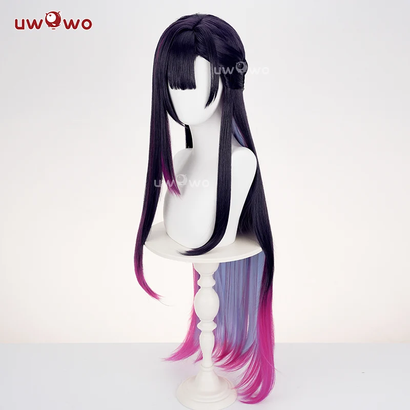 Uwowo Honkai Star Rail Hysilens Cosplay Wig Long Black And Pink Hair - Image 2