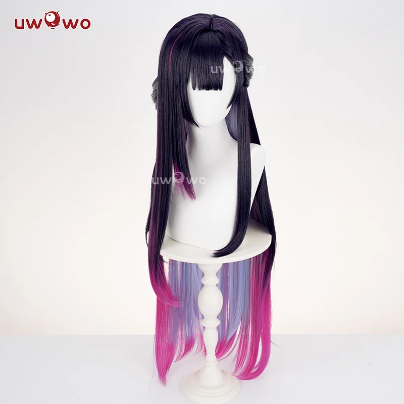 Uwowo Honkai Star Rail Hysilens Cosplay Wig Long Black And Pink Hair - Image 3