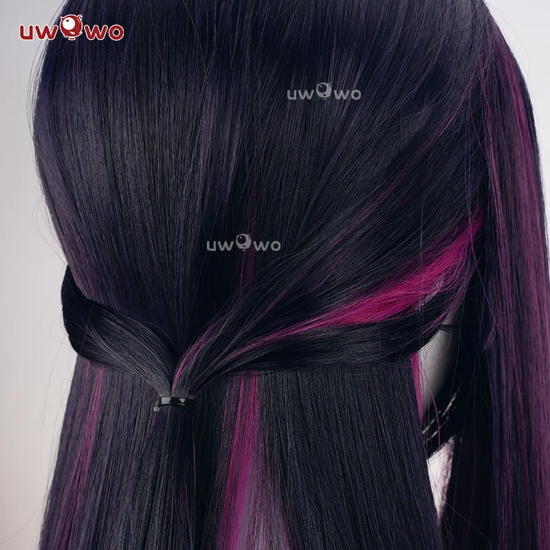Uwowo Honkai Star Rail Hysilens Cosplay Wig Long Black And Pink Hair - Image 5