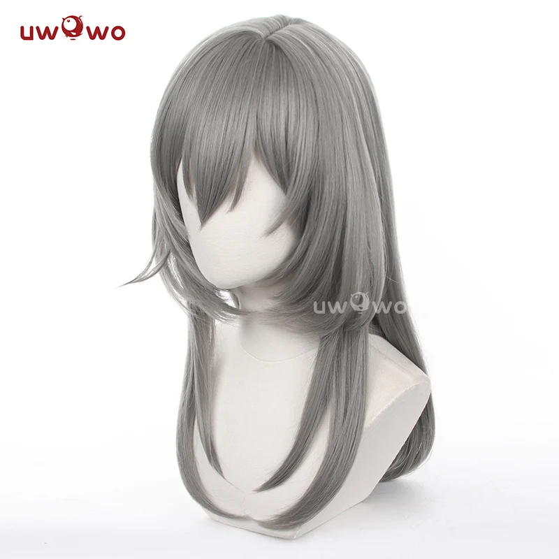 Uwowo Honkai Star Rail Stelle Female Trailblazer HSR Cosplay Wig Gray Heat Resistant Women Long Hair - Image 3