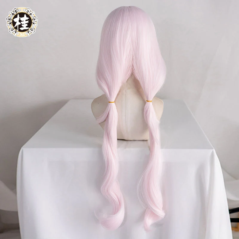 UWOWO Nekopara Vanilla Cosplay Wig 80cm long twin-tail Light pink hair Matte Synthetic Heat Resistant Fiber - Image 3
