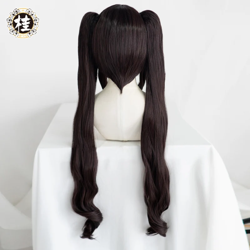 UWOWO Nekopara Chocola Cosplay Wig 80cm long twin-tail hair Matte Synthetic Heat Resistant Fiber - Image 3
