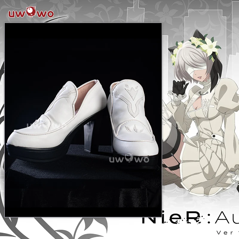 Uwowo NieR:Automata 2B Catgirl Namjatown Collab White Cosplay Shoes