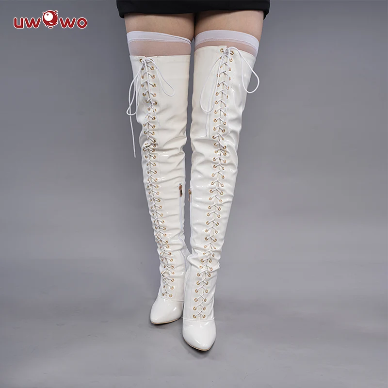 Uwowo Nier: Automata 2B White Wedding Dress Bride Cosplay Costume Shoes - Image 3