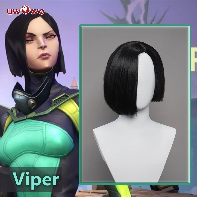 【Pre-sale】Uwowo Valorant Cosplay Viper Cosplay Wig Short Black Hair