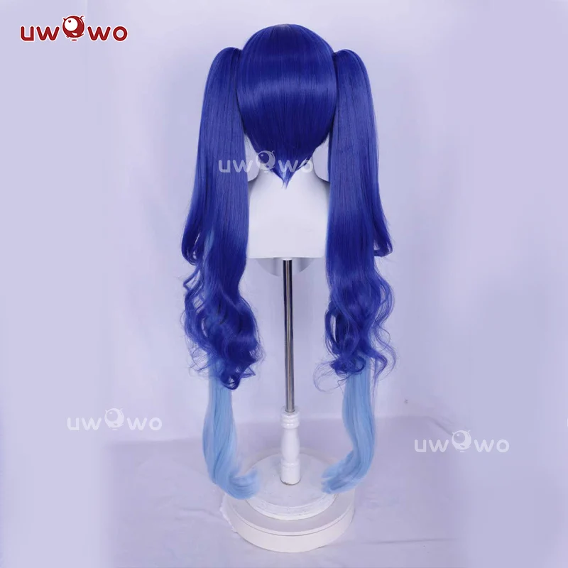Uwowo Wuthering Wave Iuno Cosplay Wig Long Blue Hair - Image 3